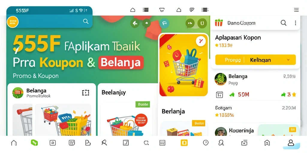 Tampilan antarmuka utama aplikasi 555F dengan kupon menarik.