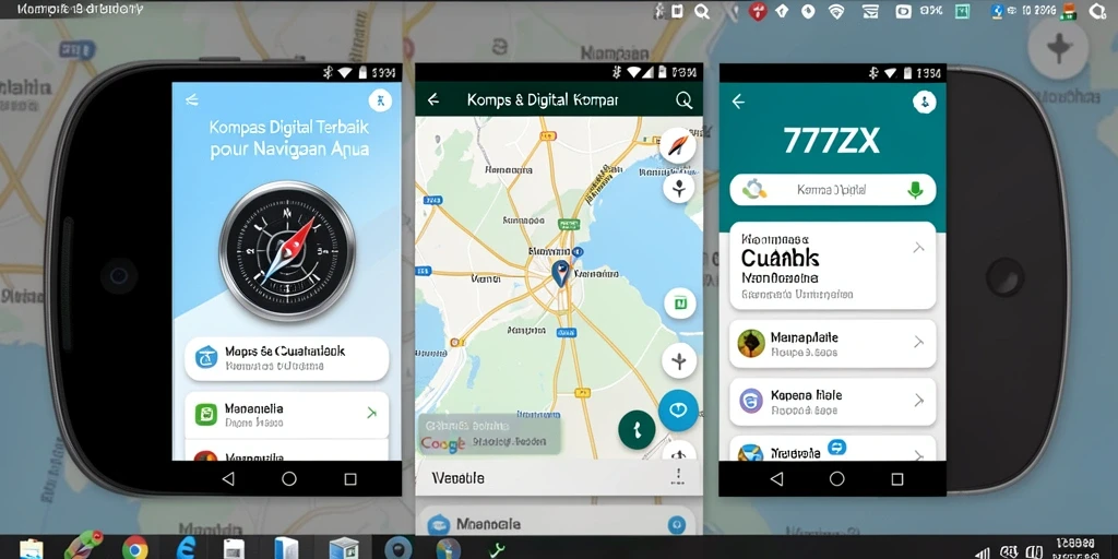 Antarmuka pengguna aplikasi Kompas Digital 777ZX yang menarik dan fungsional.