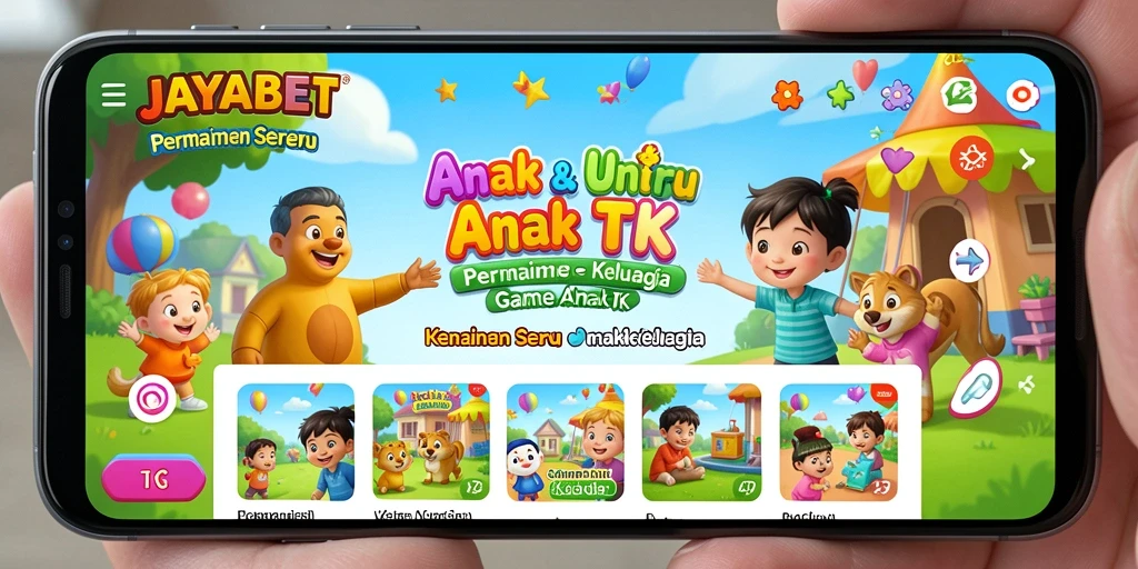 Tampilan antarmuka JAYABET yang ceria dan interaktif.