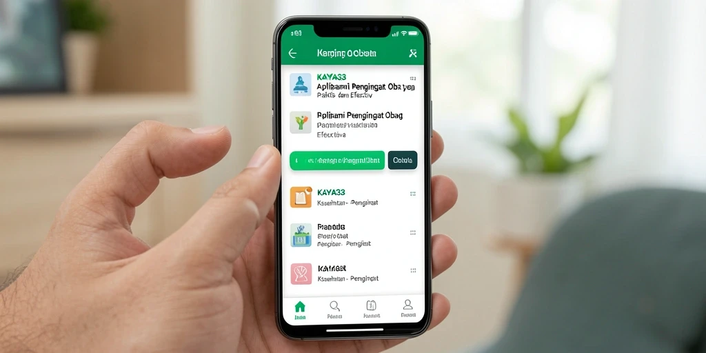 Tampilan antarmuka KAYA33 dengan fitur pengingat obat yang intuitif.
