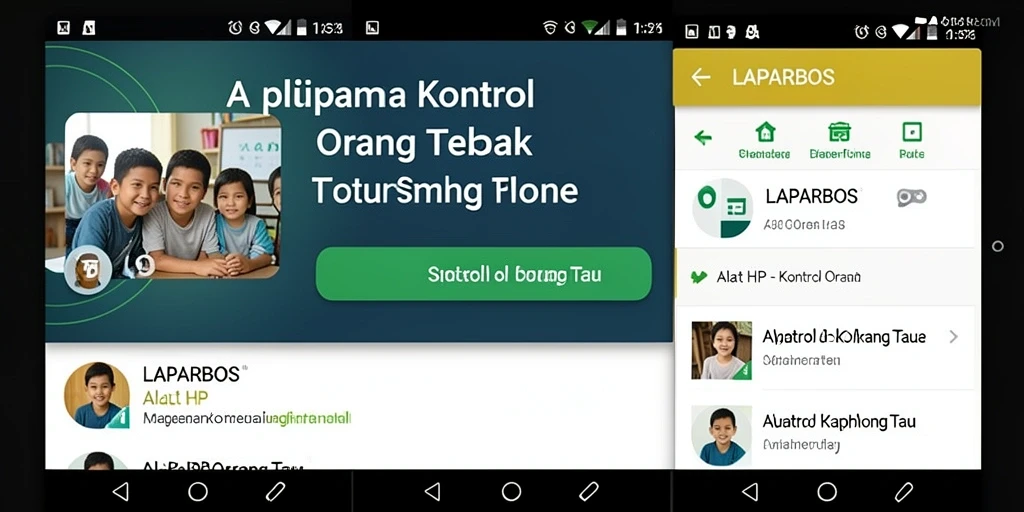 Tampilan antarmuka utama LAPARBOS dengan fitur kontrol orang tua.
