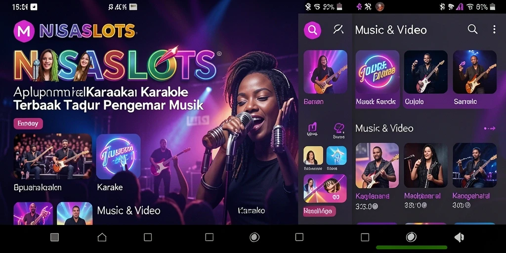 Antarmuka aplikasi NUSASLOTS yang menarik dan mudah digunakan saat Karaoke.