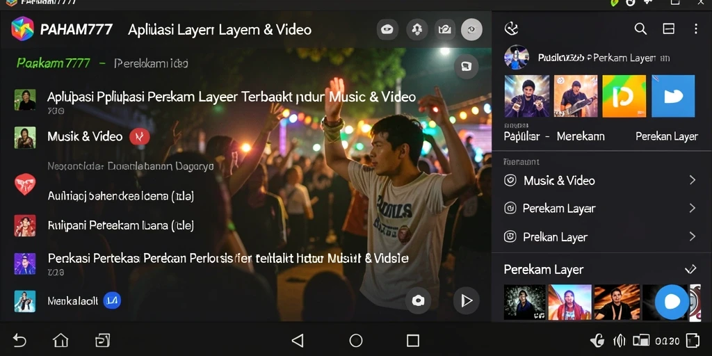 Tampilan antarmuka PAHAM777 saat merekam layar dengan fungsi perekam yang intuitif.