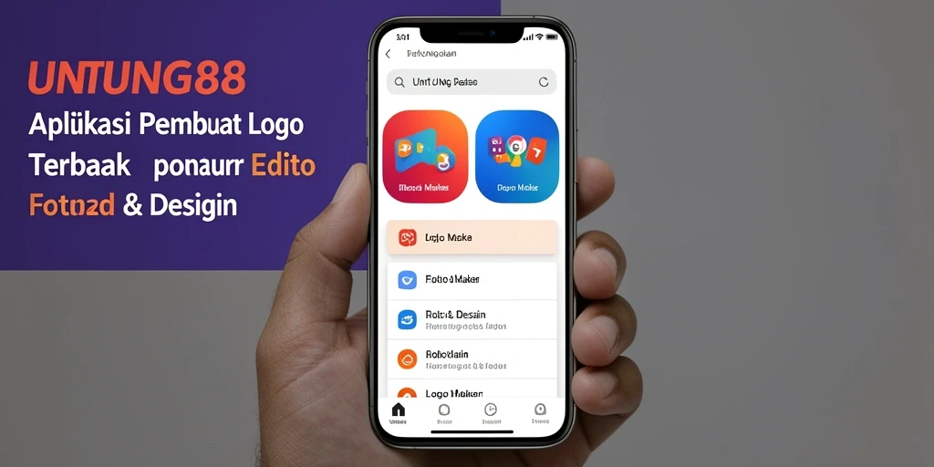 Tampilan antarmuka UNTUNG88 yang sederhana dan fitur desain logo yang beragam.