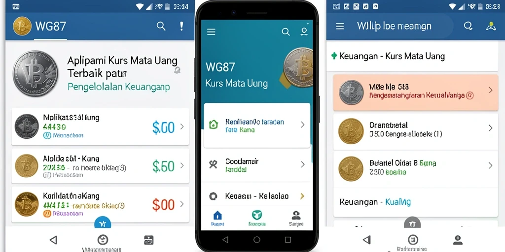 Antarmuka pengguna aplikasi Kurs Mata Uang WG87 yang modern dan informatif.